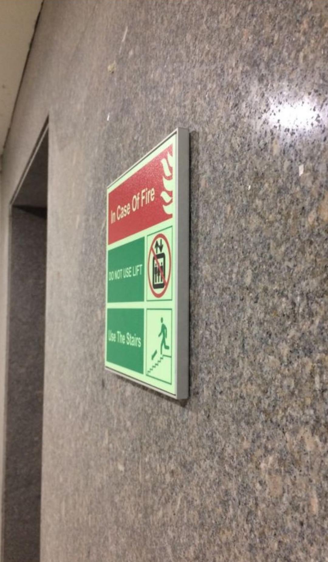 Related signage of fire equipment and exits