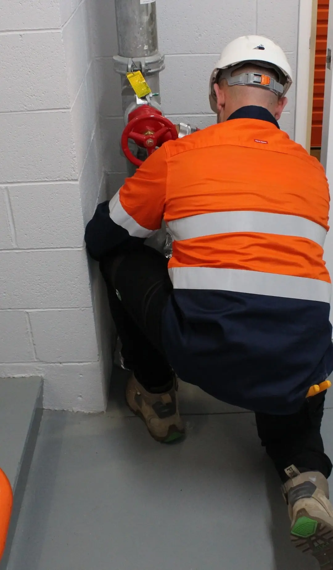 Fire equipment inspecting services by fire technician for compliance