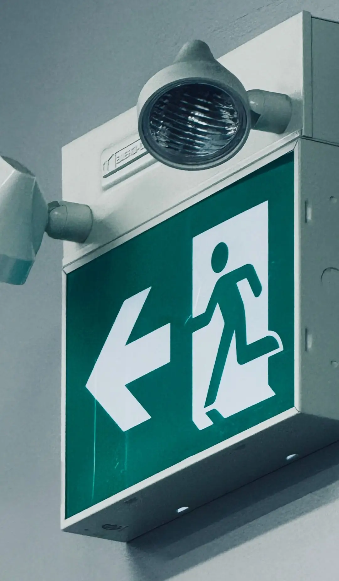Combined exit sign and twin emergency spotlights tested by VQS Fire in Sydney